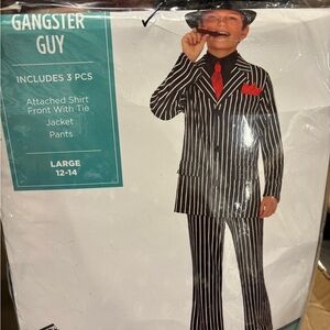 Kids' Large Mafia Mob Gangsta Guy 10-14 Suit Costume